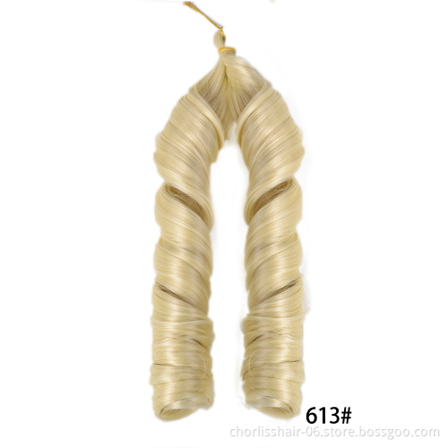 Hot Selling Ombre Silky 24Inches French Curls Crochet Braids Hair Loose Body Wave Spiral Curl Synthetic Braiding Hair Extensions